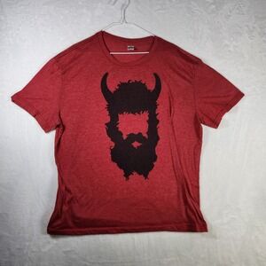 Warrior Dash Red 2XL T-Shirt Viking Beard Horns We Are Warriors